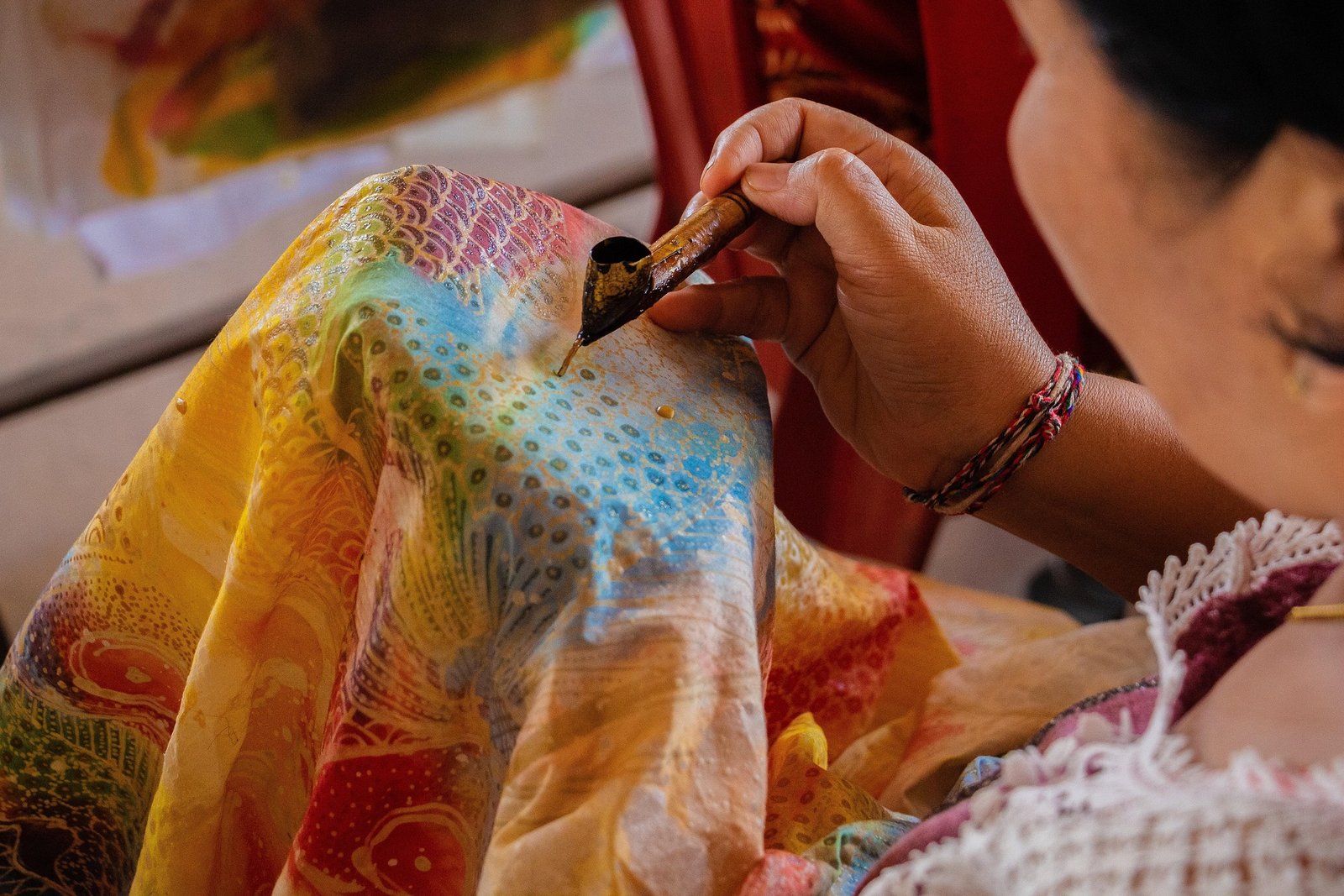 Tissus en batik traditionnel javanais